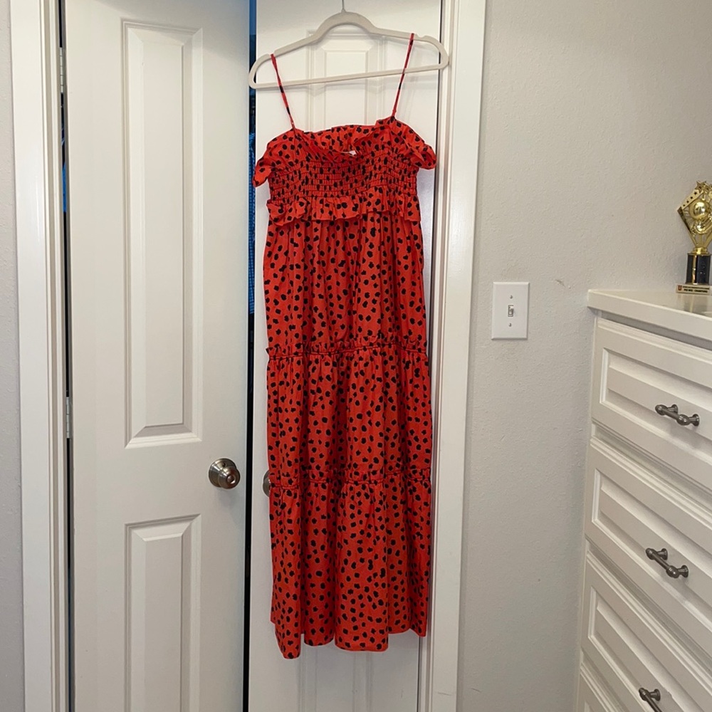 Hunter Bell Red Dot Maxi Dress, Small